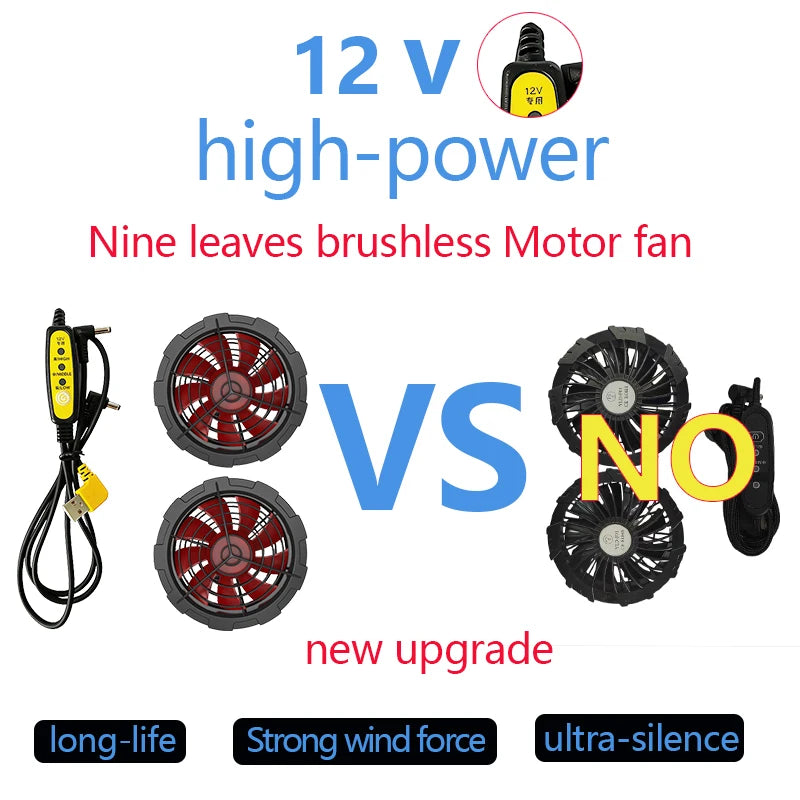 Summer  Fan Vest for Construction Sites, Cooling Workwear, Refrigeration Waistcoat, Outdoor Protective Fan Jacket, Uni