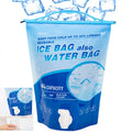 Reusable Large Capacity Ice Bag with Tap Spout Leakproof PE Water Storage Bag Portable Foldable Cooler Ice Pack for Camping Picn